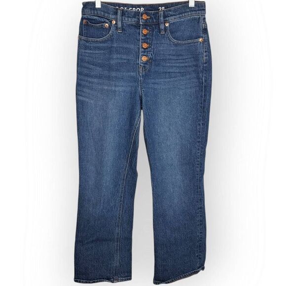 J. Crew Women's 10" Demi-Boot Crop Jean in Stone Street Wash size 28 - Picture 1 of 9